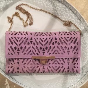 Lavender Purple Crossbody Lazer Cut Purse